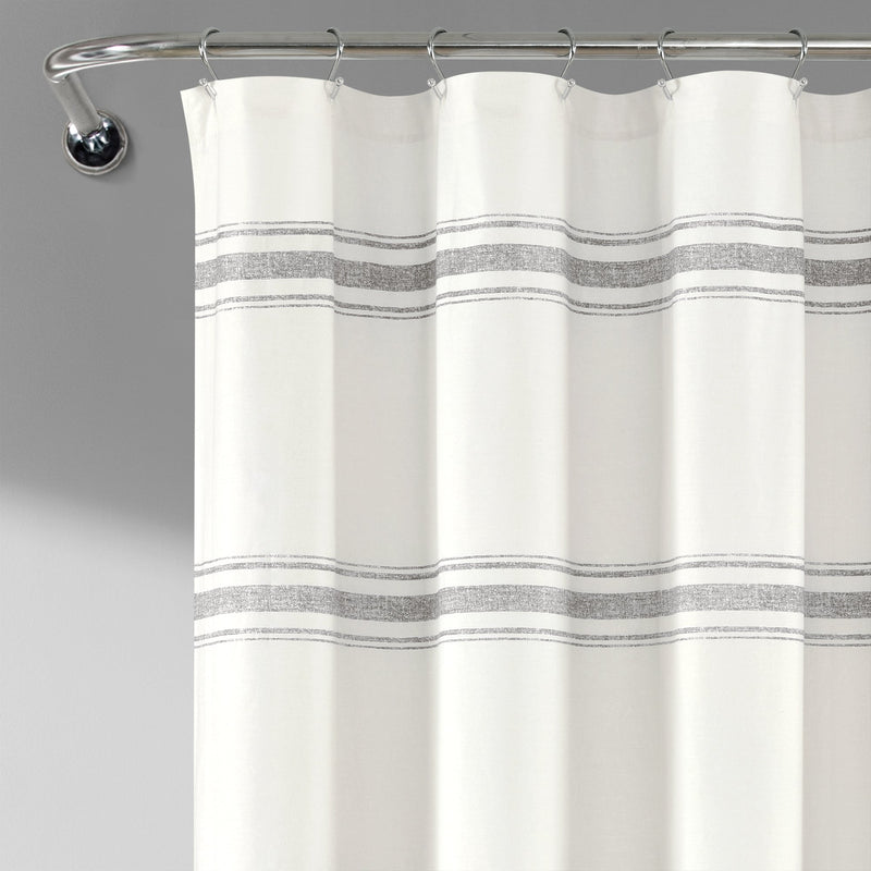 Farmhouse Stripe 100% Cotton Shower Curtain