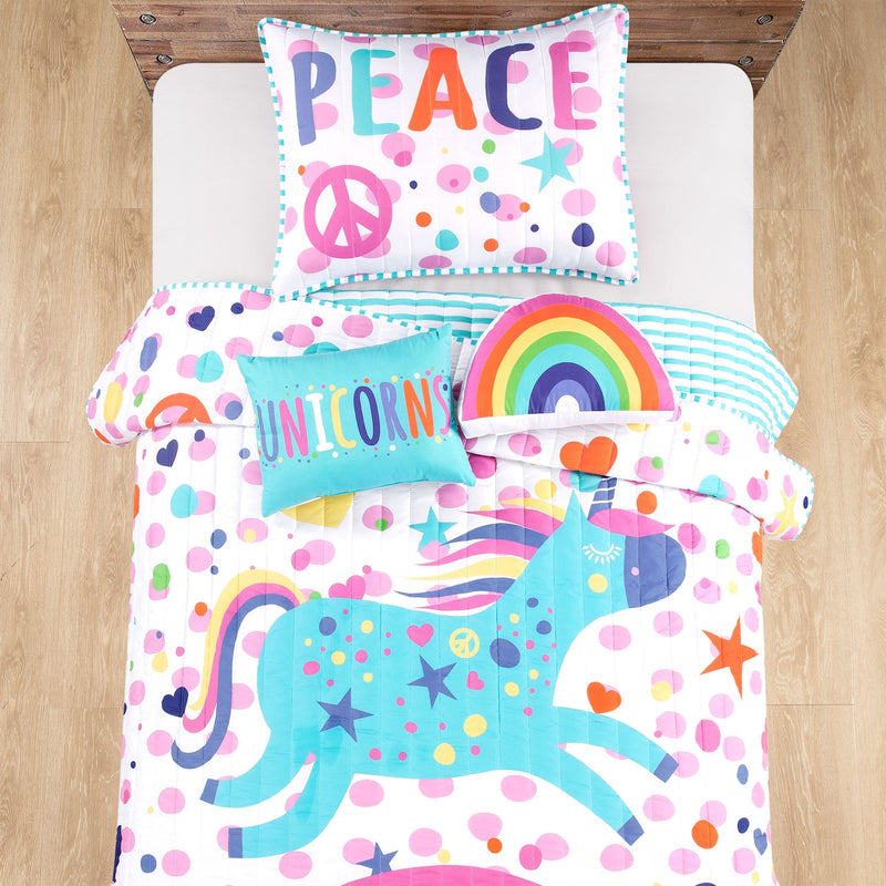 Unicorn Rainbow Quilt Set