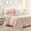 Watercolor Rose Paris Glitter Reversible Quilt Set