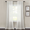 Farmhouse Textured Sheer Back Tab Rod Pocket Window Curtain Panel Set
