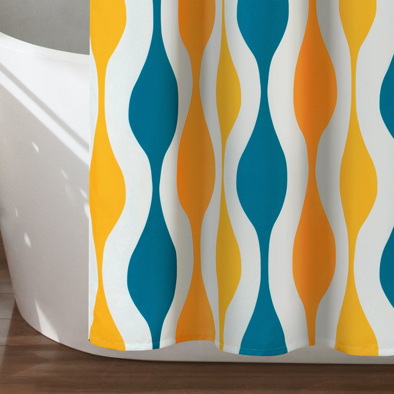 Mid Century Geo Shower Curtain –