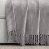 Waffle Cotton Knit Tassel Fringe Throw