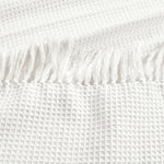 Waffle Cotton Knit Tassel Fringe Blanket/Coverlet