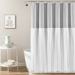 Tulle Skirt Colorblock Shower Curtain