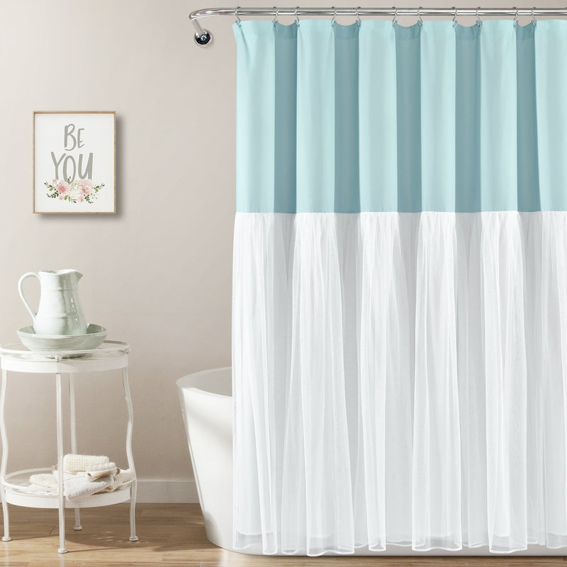 Tulle Skirt Colorblock Shower Curtain