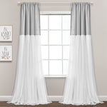 Tulle Skirt Colorblock Window Curtain Panel Set
