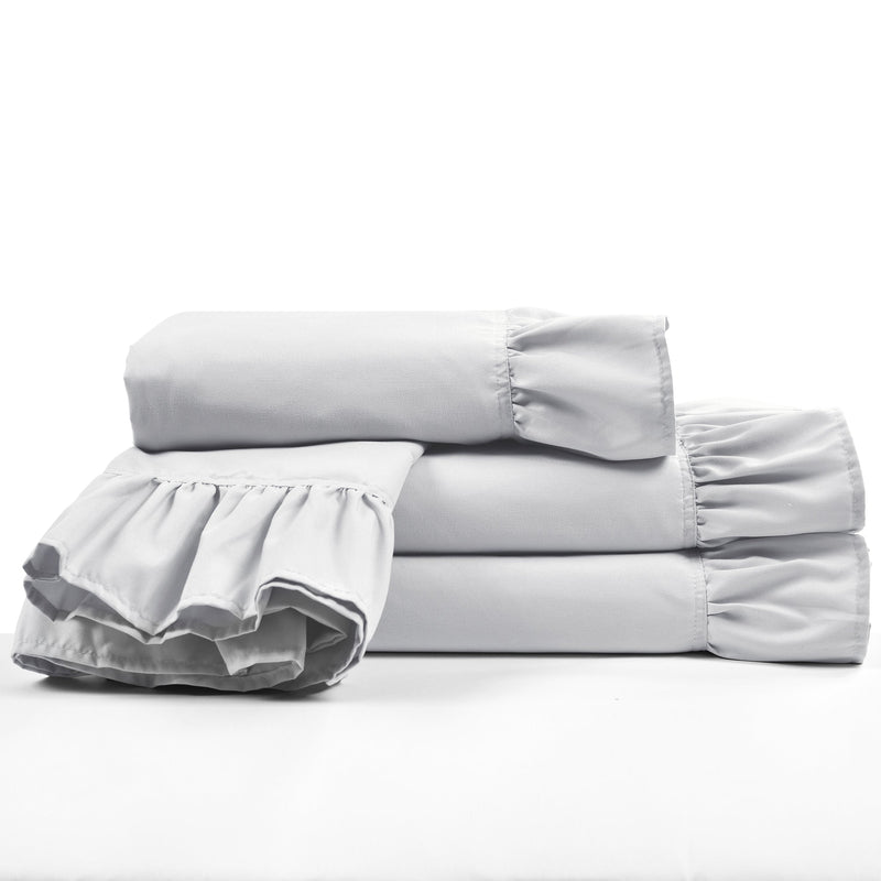 Lush Decor Reyna Ruffle Sheet Set Dark Gray 6pc Queen