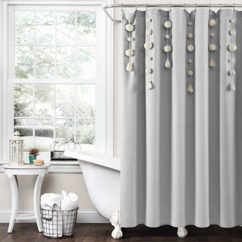 Dainty Home Ombre waffle shower curtain 72-in L Spa Striped Polyester Shower  Curtain at