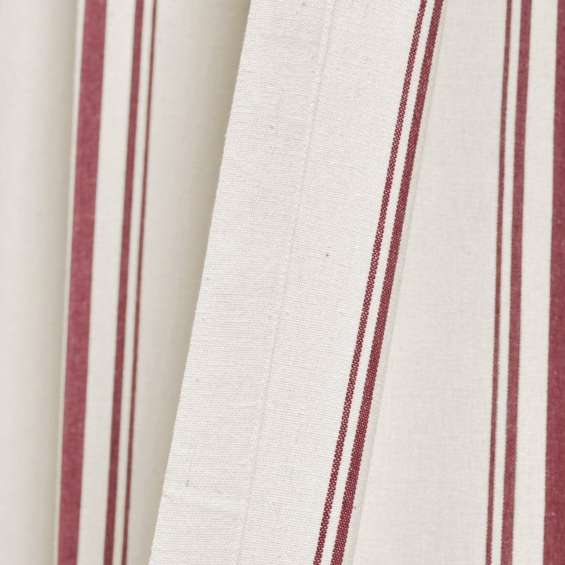 Farmhouse Stripe Yarn Dyed Recycled Cotton Window Curtain Panel Set