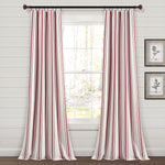 Farmhouse Stripe Yarn Dyed Recycled Cotton Window Curtain Panel Set