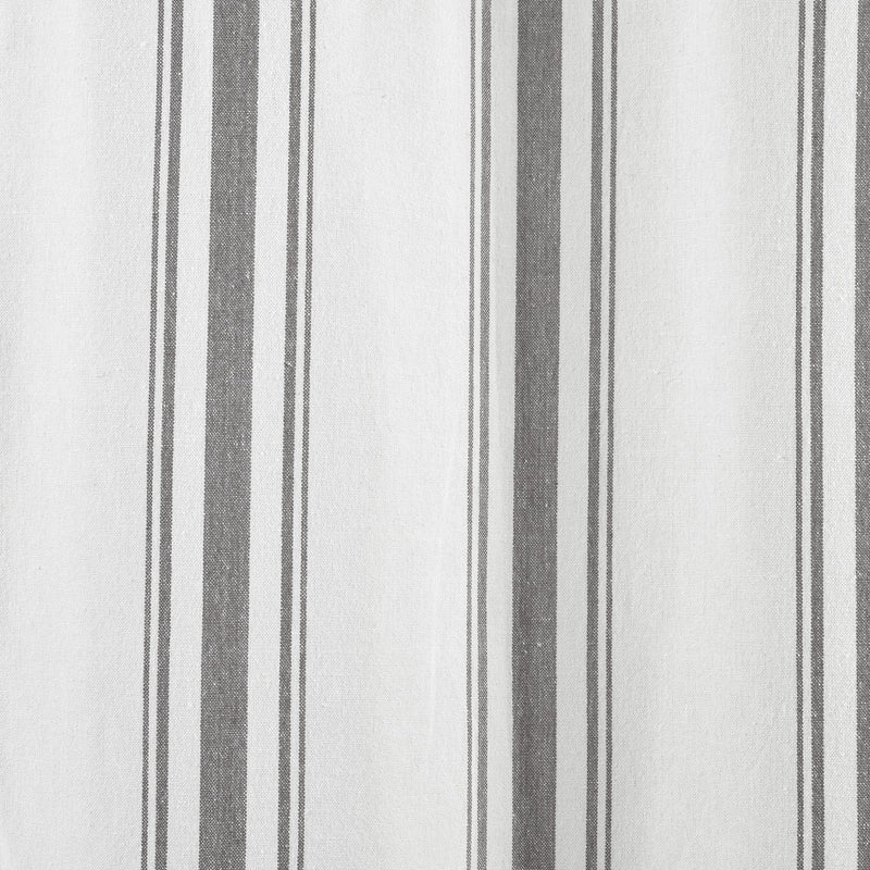 Farmhouse Stripe Yarn Dyed Recycled Cotton Window Curtain Panel Set