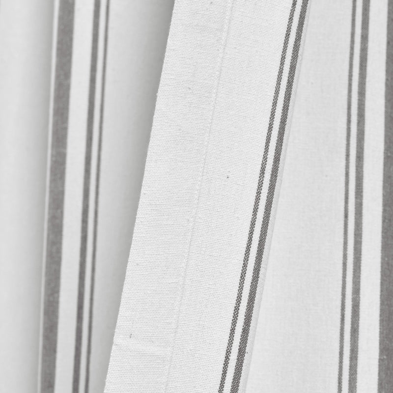 Farmhouse Stripe Yarn Dyed Recycled Cotton Window Curtain Panel Set