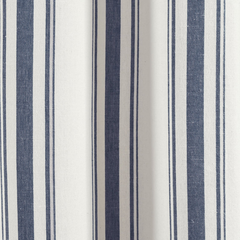 Farmhouse Stripe Yarn Dyed Recycled Cotton Window Curtain Panel Set