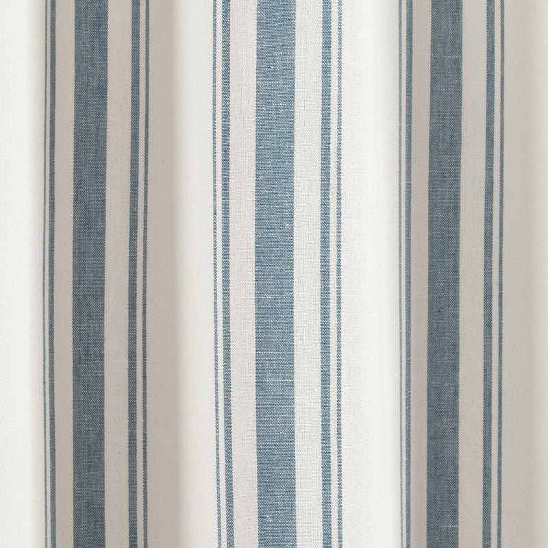 Farmhouse Stripe Yarn Dyed Recycled Cotton Window Curtain Panel Set