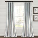 Farmhouse Stripe Yarn Dyed Recycled Cotton Window Curtain Panel Set
