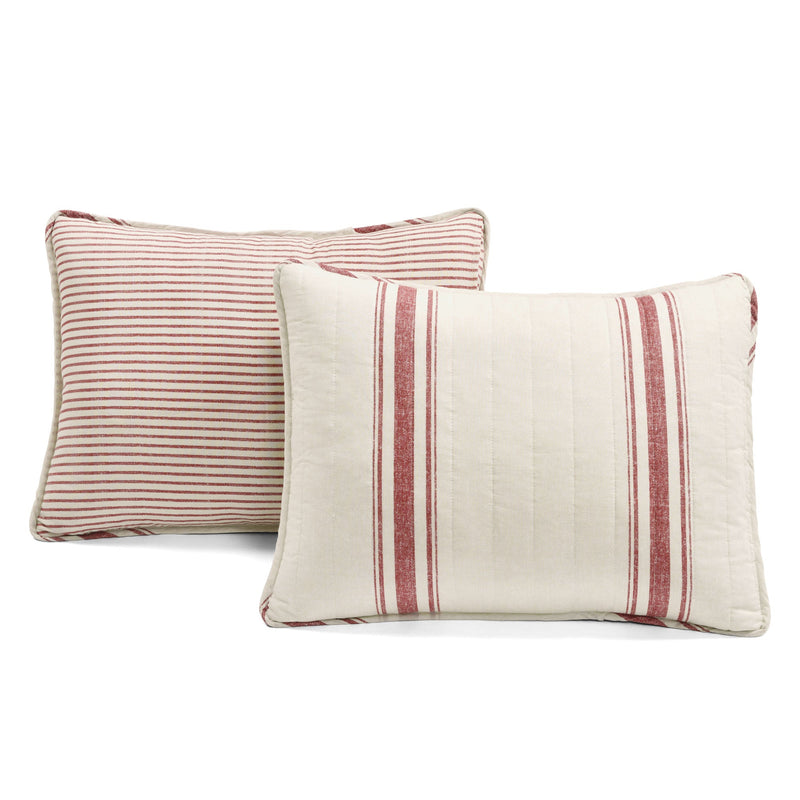 Farmhouse Stripe Reversible Cotton Quilt Set