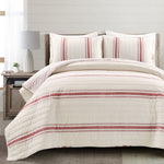 Farmhouse Stripe Reversible Cotton Quilt Set