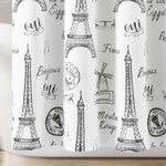 Paris Bonjour Cotton Shower Curtain