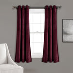 Prima Velvet Solid Grommet Light Filtering Window Curtain Panel Set