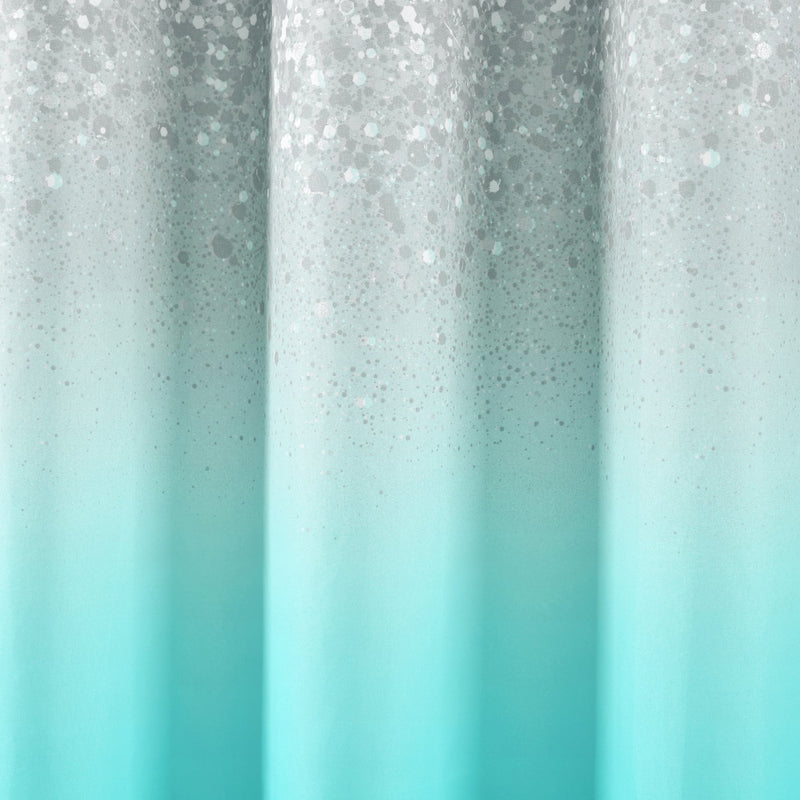 Glitter Ombre Metallic Print Shower Curtain