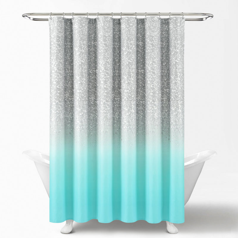 Glitter Ombre Metallic Print Shower Curtain