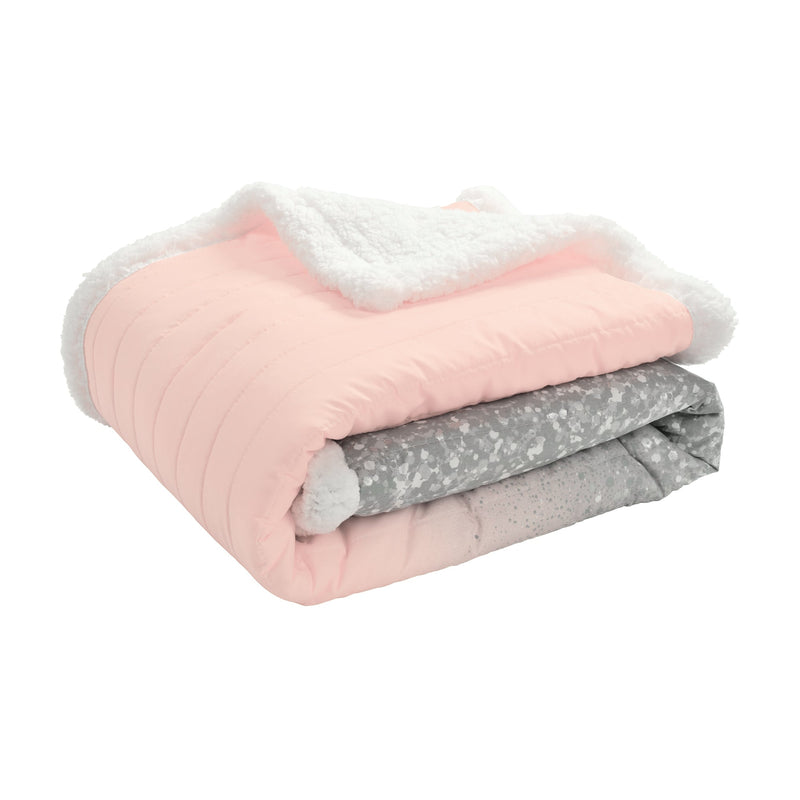 Glitter Ombre Metallic Print Sherpa Throw