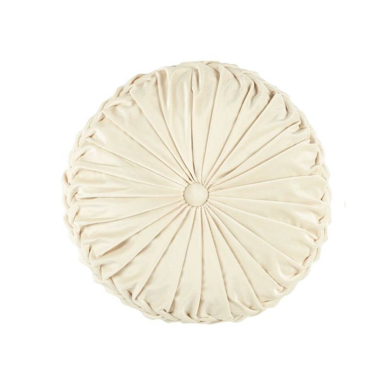 Round Pleated Soft Velvet Decorative Pillow