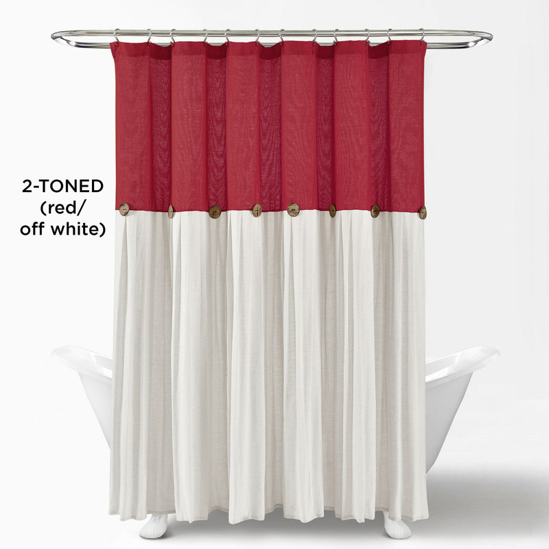Linen Button Shower Curtain