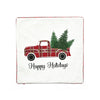 Holiday Truck Plaid Embroidery Script Decorative Pillow Cover