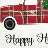 Holiday Truck Plaid Embroidery Script Decorative Pillow Cover