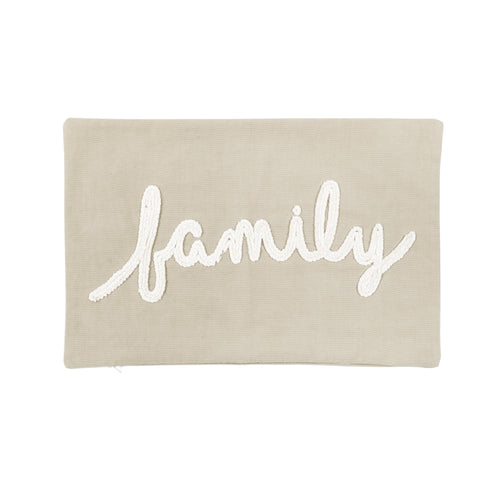 Family Chenille Embroidery Decorative Pillow Cover