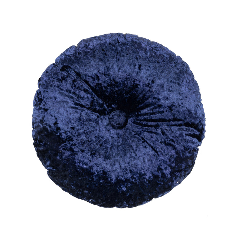 Star Embroidery Crushed Velvet Round Decorative Pillow