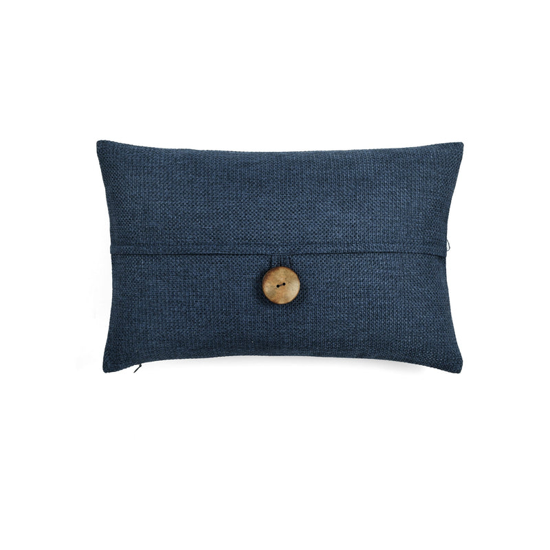 Linen Texture Woven Button Decorative Pillow Cover