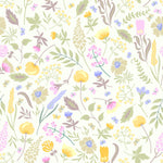 Voguish Yellow and Pink Flowers Wallpaper Vogue