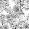 Black and White Tropical Wallpaper