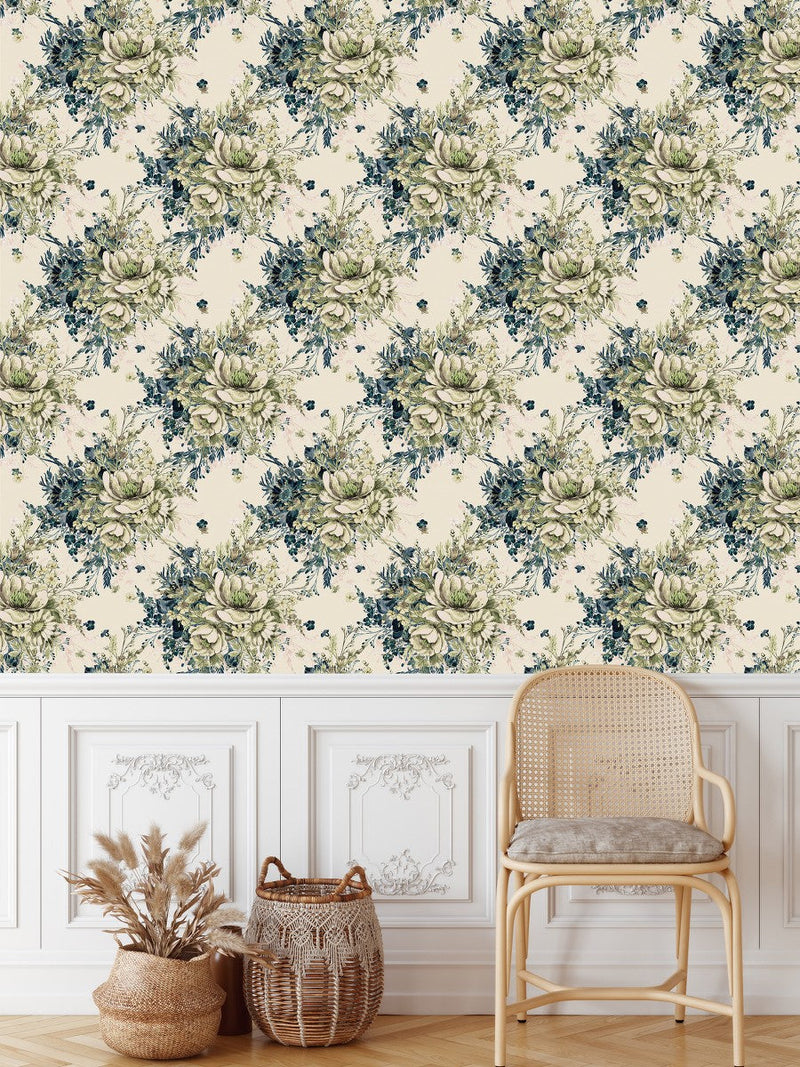 Fashionable Floral Bouquet Wallpaper Chic