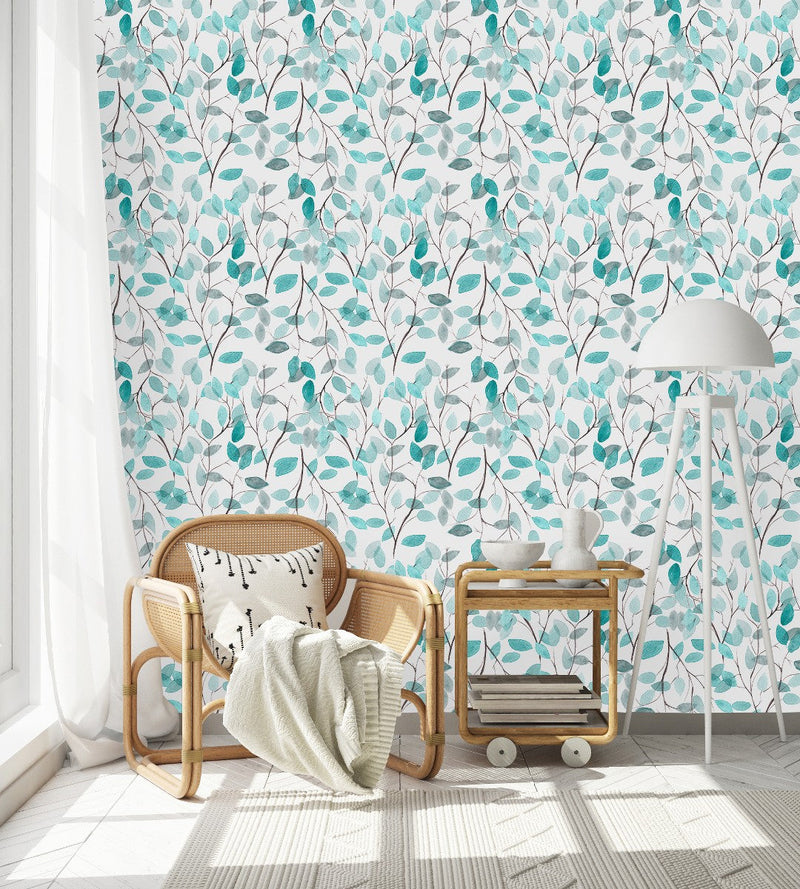 Stylish Poplar Leaves Wallpaper Tasteful