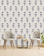White Wallpaper with Bears