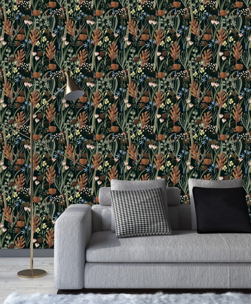 Modish Botanical Plants Wallpaper Fashionable
