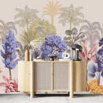 Beige Jungle Landscape Wallpaper