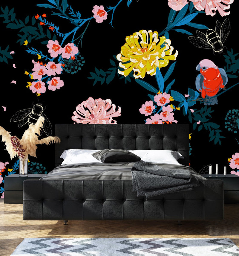 Birds and Flowers Wallpaper