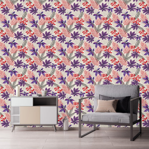 Purple and Red Leaves Wallpaper