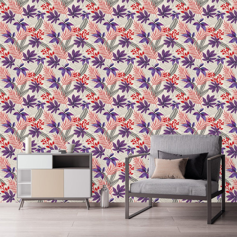Purple and Red Leaves Wallpaper