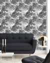 Contemporary Black and White Floral Wallpaper Vogue