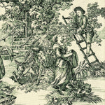 Shower Curtain in Pastorale #3 Green on Cream French Country Toile