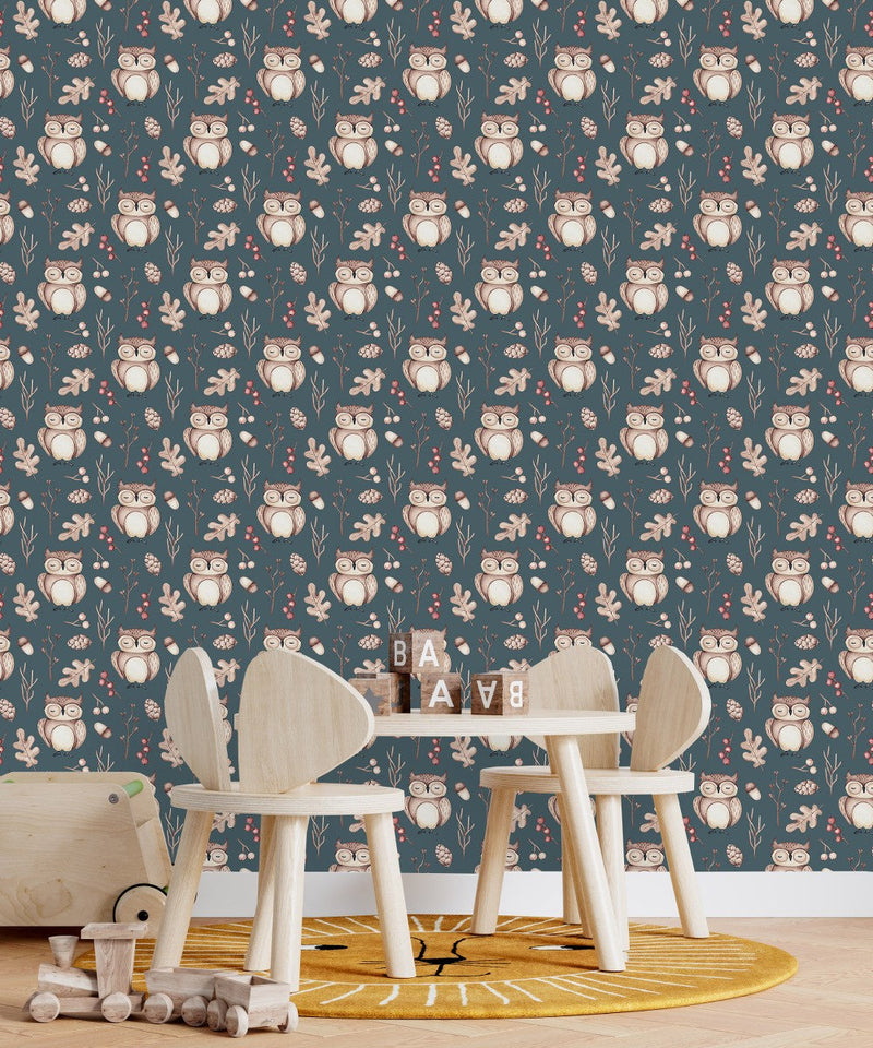 Modish Owls Wallpaper