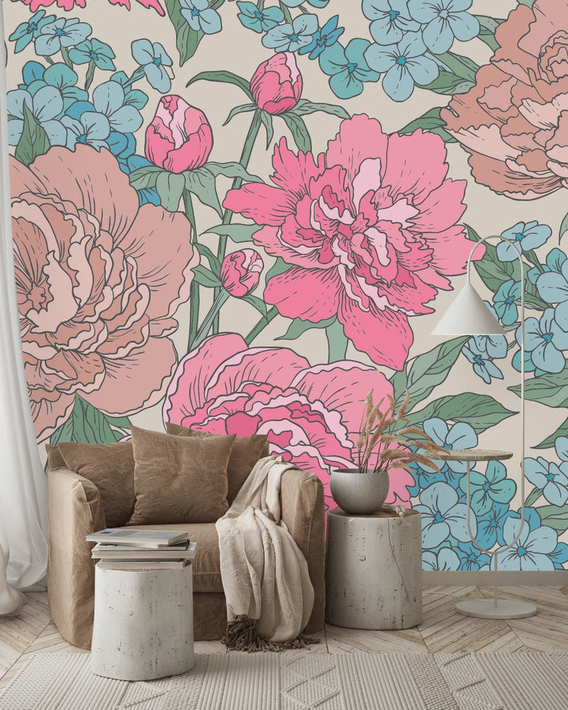 Hand Drawn Flowers Wallpaper