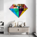 Mirrored Acrylic Diamond Wall Art