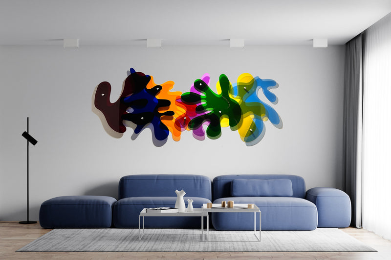 Transparent Acrylic Art Wall Sculpture 3D Decor