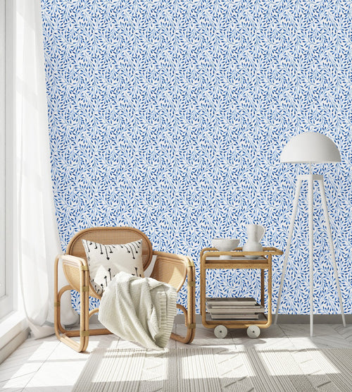 Little Blue Leaves Wallpaper